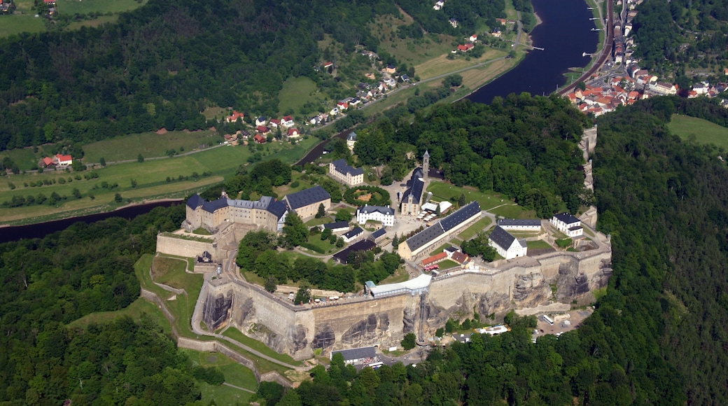 Aereal photo of the Festung Königstein (Fortress)