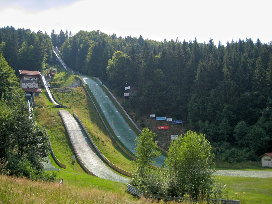 Ski jumping hill of Rastbüchl near Breitenberg, Lower Bavaria