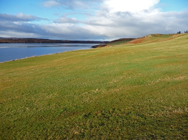 Arable land at Kingsburgh An arable field of this scale is something of a rarity on Skye.