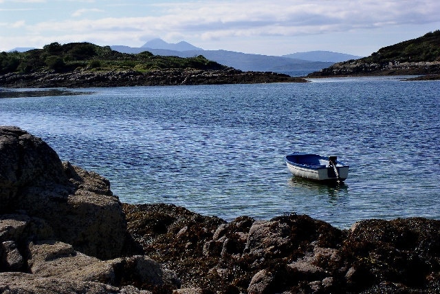 Badicaul. On the shore at Badicaul looking over the Black Islands towards Skye