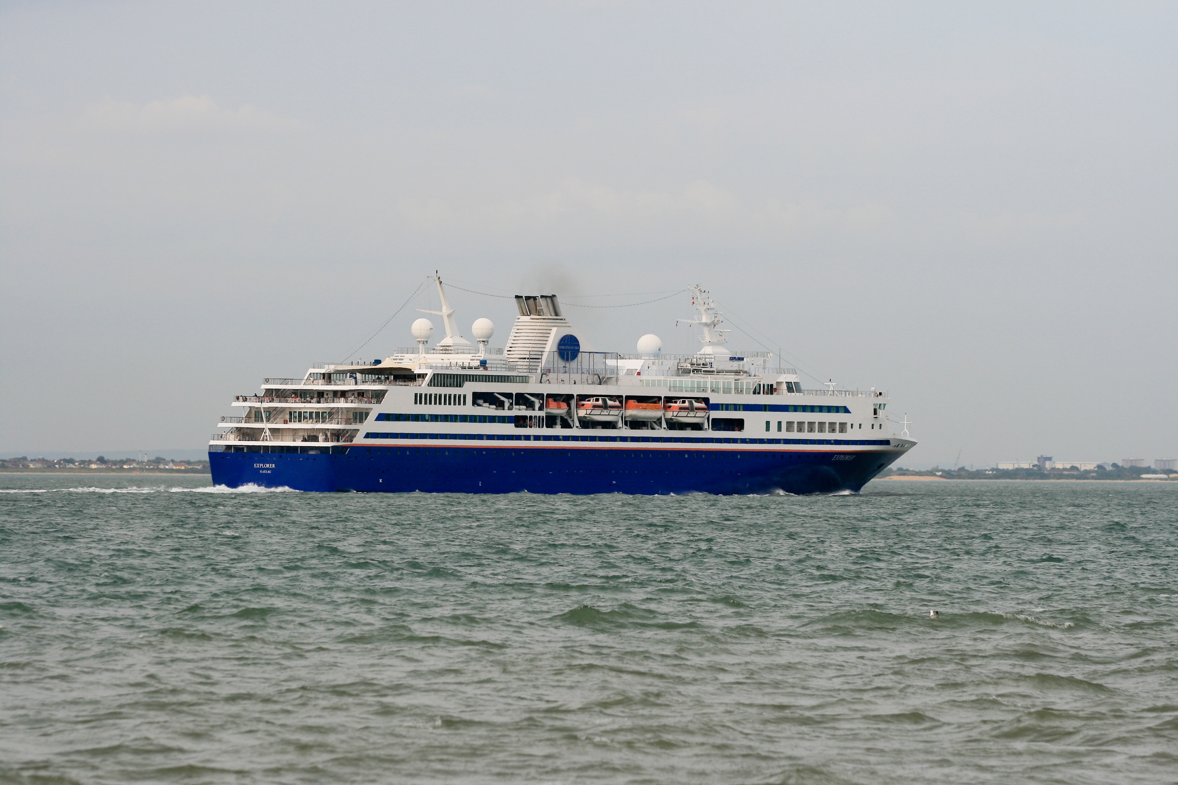 MS Explorer an educational cruise vessel operated by Semester at Sea passing Cowes, Isle of Wight after departing from Southampton on 17 June 2013., photographed by Brian Burnell from Castle Point, Isle of Wight. Wikipedia editors are reminded that the copyright remains with the photographer, and that the terms of the Creative Commons (CC), Attribution (BY), Share Alike (SA) CC-BY-SA-3.0 that allow editors to reuse this image apply to Wikipedia editors also, as they do to other re-users of this image. Breaches of the licence terms are not only unlawful, but are also antisocial, in that breaches discourage photographers from making their images freely available to everyone without payment. Wikipedia re-users are also reminded of the license terms that derivatives of this image should not imply that the adaptation is endorsed or approved by the author or copyright holder. Neither should derivatives be presented as the creation of the author or copyright holder, while clearly stating that the adaptation is a derivative of the original. Attribution online should be in this format Brian Burnell. On the printed page, a simpler form is acceptable - example: "Image: Brian Burnell".
