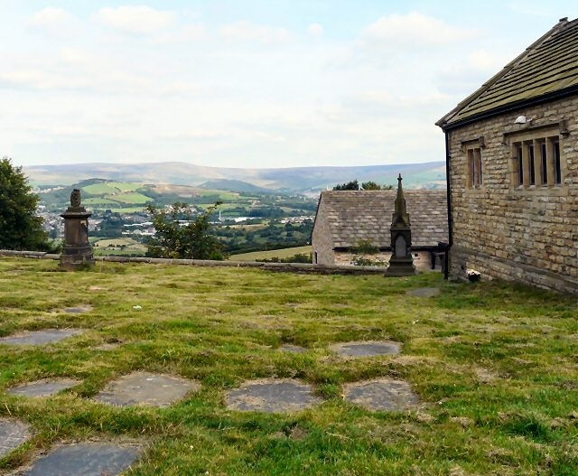 Mottram Churchyard The view from the burial ground at St Michael and All Angels, Mottram in Longdendale.