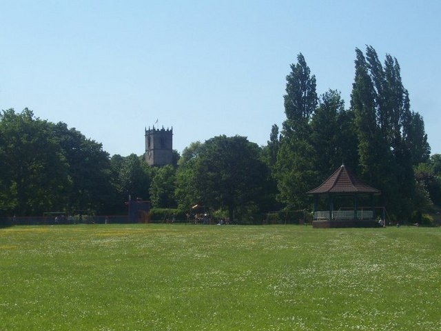 Ecclesfield Park Ecclesfield Park looking towards the bandstand and the church.