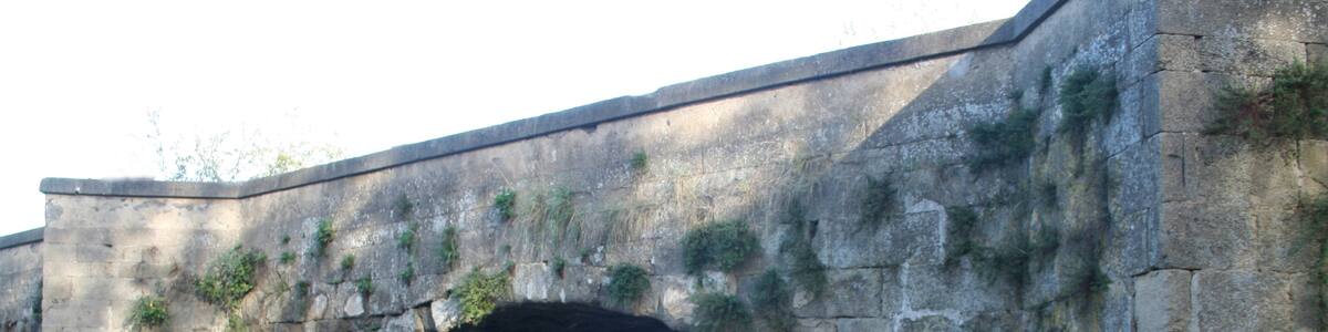 Photo "Servian (Hérault) - pont sur la Thongue - vue amont." by Fagairolles 34 (Creative Commons Attribution-Share Alike 4.0) / Cropped from original