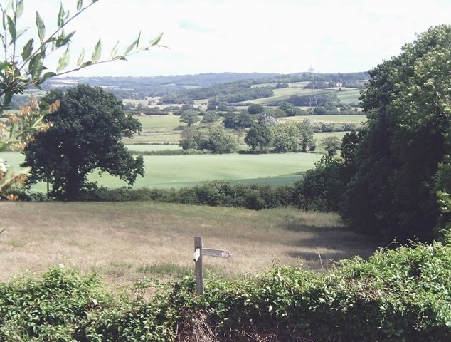 High Weald north of Boreham Street Taken standing on the stile that gives access to the 1066 Country Walk from the A271.