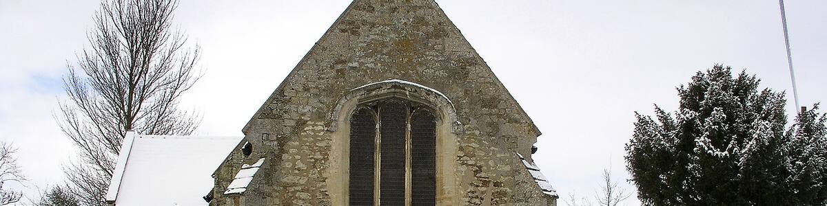 Photo "St George's church Little Thetford in the snow" by John McCullough (Creative Commons Attribution-Share Alike 2.5) / Cropped from original
