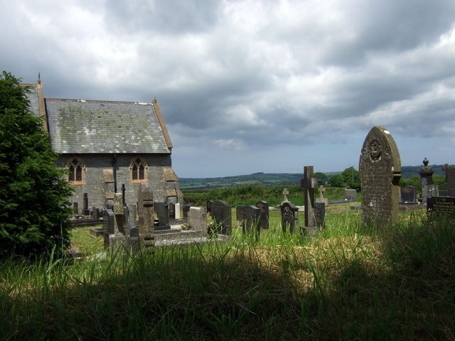 The churchyard at Carreg Wen Commanding a splendid view across the Teifi valley.