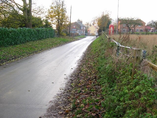 Tibthorpe, East Riding of Yorkshire. Looking west to Tibthorpe and the B1248 through the centre of the village