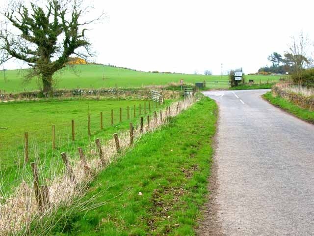 Road junction near Sandhead Taken from the road Balgreggan looking towards the B7042 Portpatrick to Sandhead road.