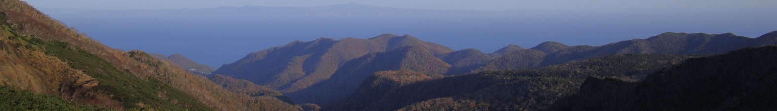 View of Kunashir Island from Shiretoko mountain pass