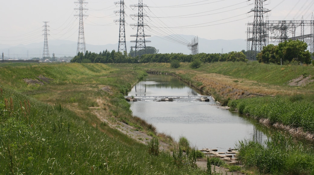Shidogawa river in Saitama prefecture, Japan viewd from near the junction of Koyamagawa and Shidogawa