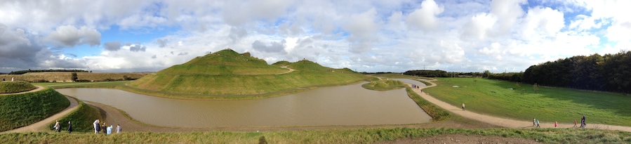 Panorama shot of the Northumberlandia land form sculpture