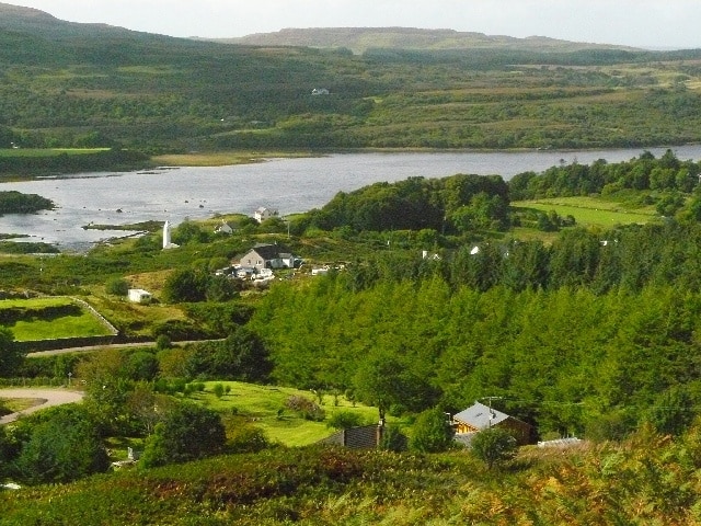 View of Dervaig from scenic overlook