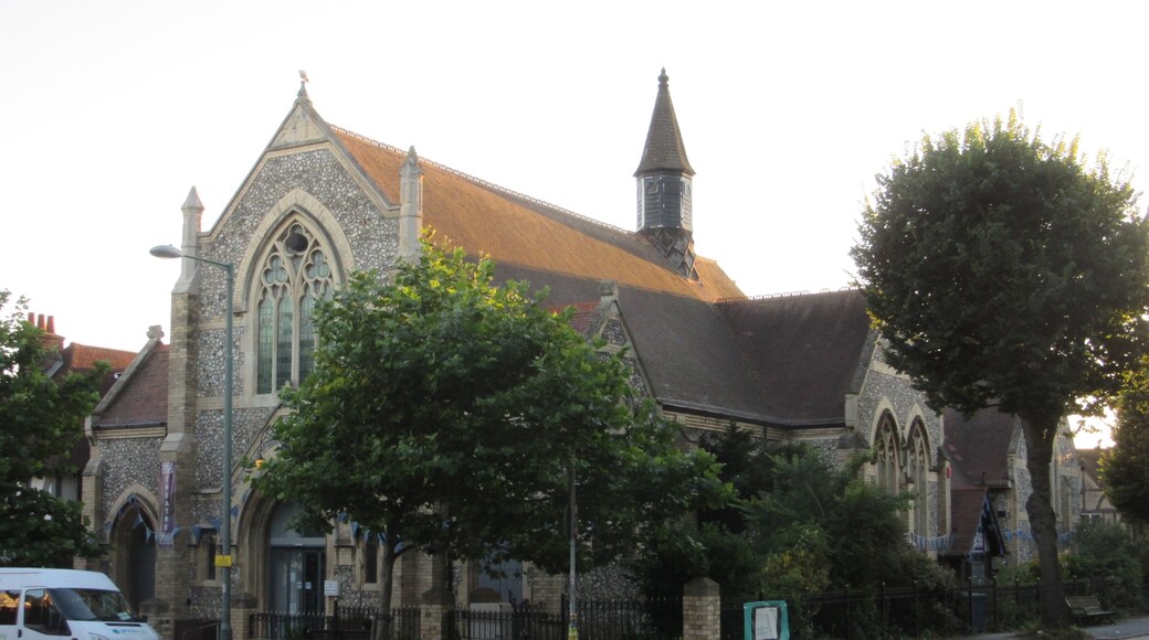 Former United Methodist Church, Old Shoreham Road, Hove, City of Brighton and Hove, England. Now used by a charity (the Grace Eyre Foundation). On Brighton & Hove City Council's Local List of Heritage Assets.