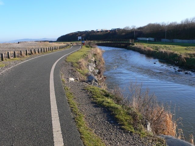 River Dulas The River Dulas as it approaches the sea at Llanddulas. The path on the left is the long distance North Wales Path.