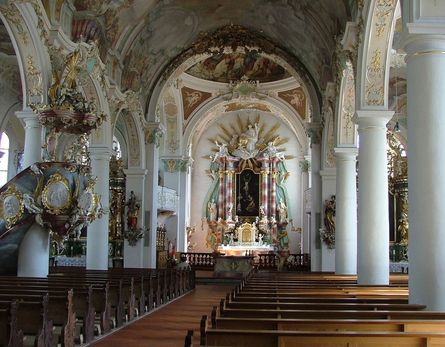 Kißlegg St.Gallus,eine der schönsten Barockkirchen Oberschwabens