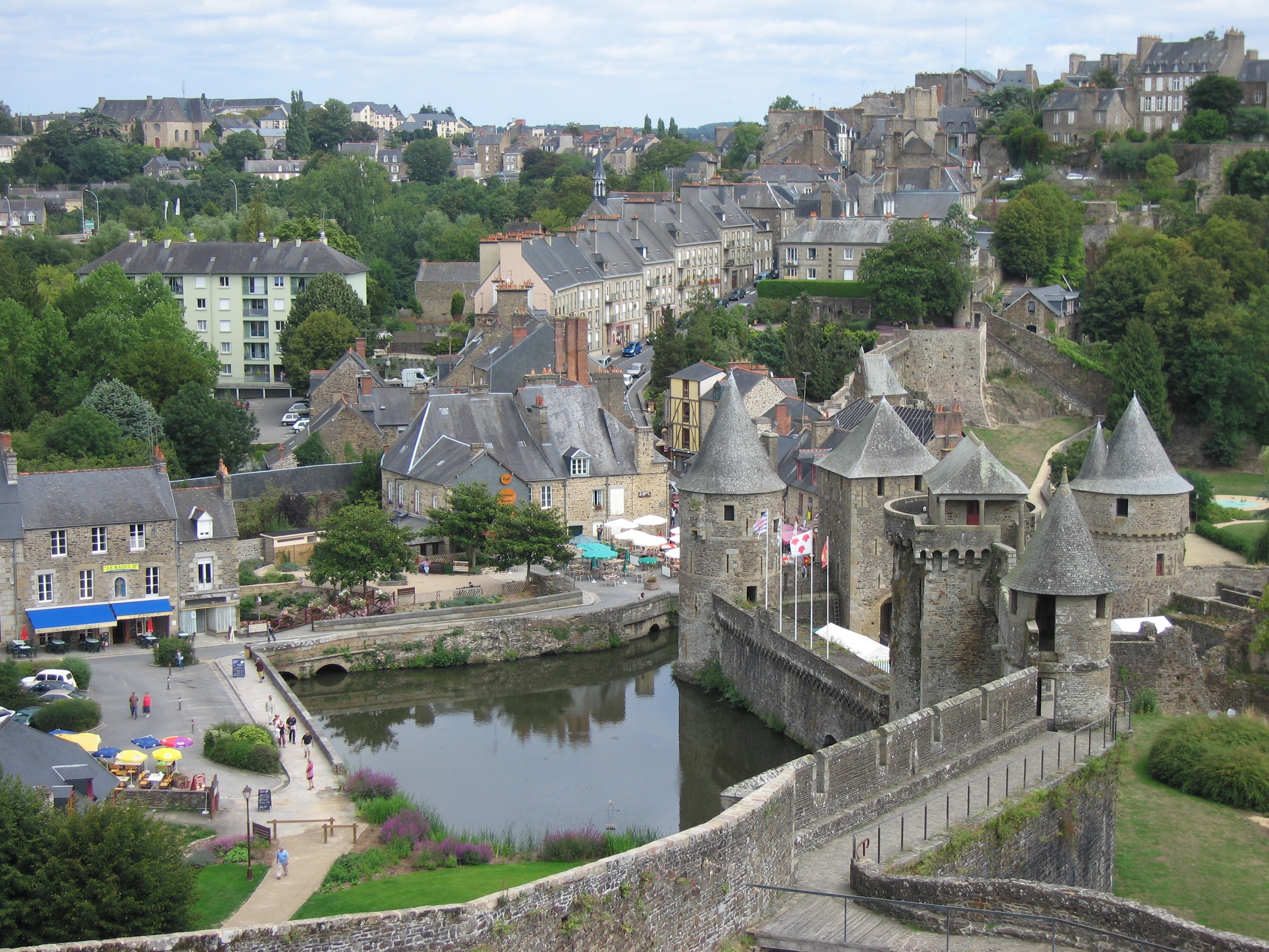 View from turret overlooking the town of Fougères