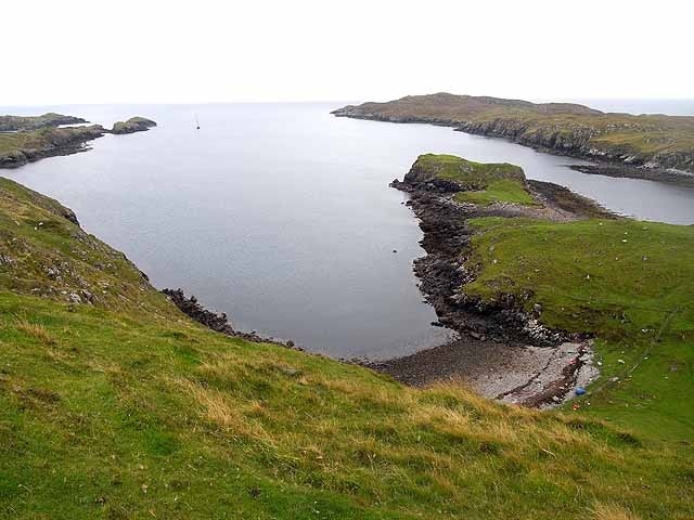 Loch Roghadail Seen from the old road between Rodel and Leverburgh. The headland of Rubha Renish NG0481 lies to the right.