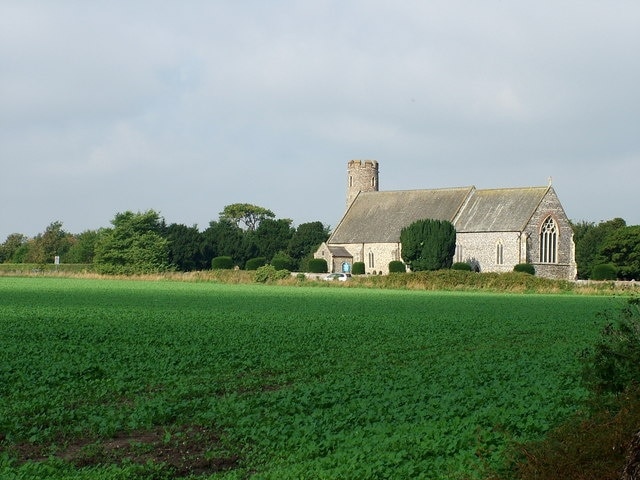 Church of St Mary in Blundeston, Suffolk, England. A Grade I listed medieval church.