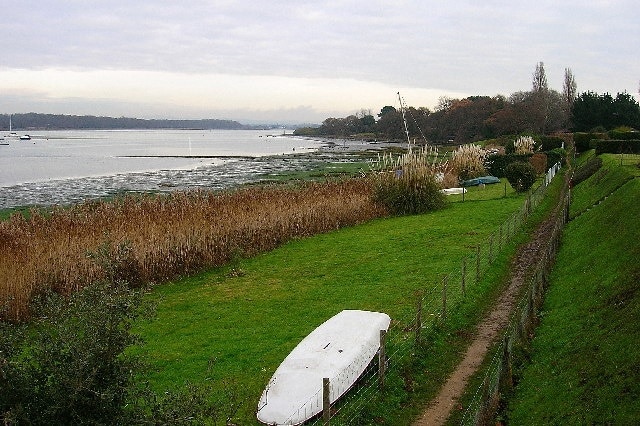 Westlands Pier, Chichester Channel. Looking north east from the footpath.