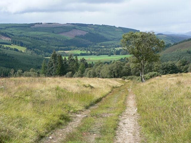 Old military road above Bridge of Cally. This old road is now part of the Cateran Trail, linking the circular section of the trail to Blairgowrie.