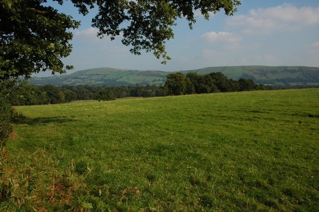 Farmland near Cilycwm Farmland to the west of Cilycwn.