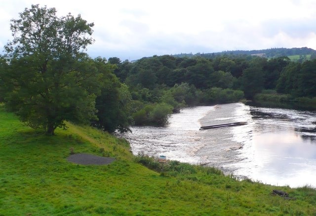 Chollerford Weir View from the south side of the North Tyne