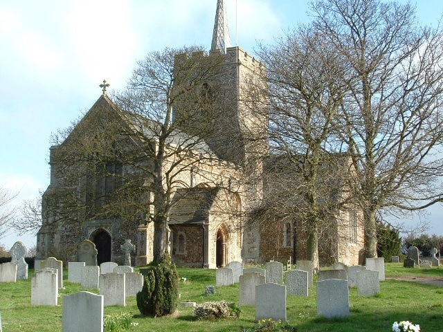 St George's parish church, Thriplow, Cambridgeshire, seen from west-southwest