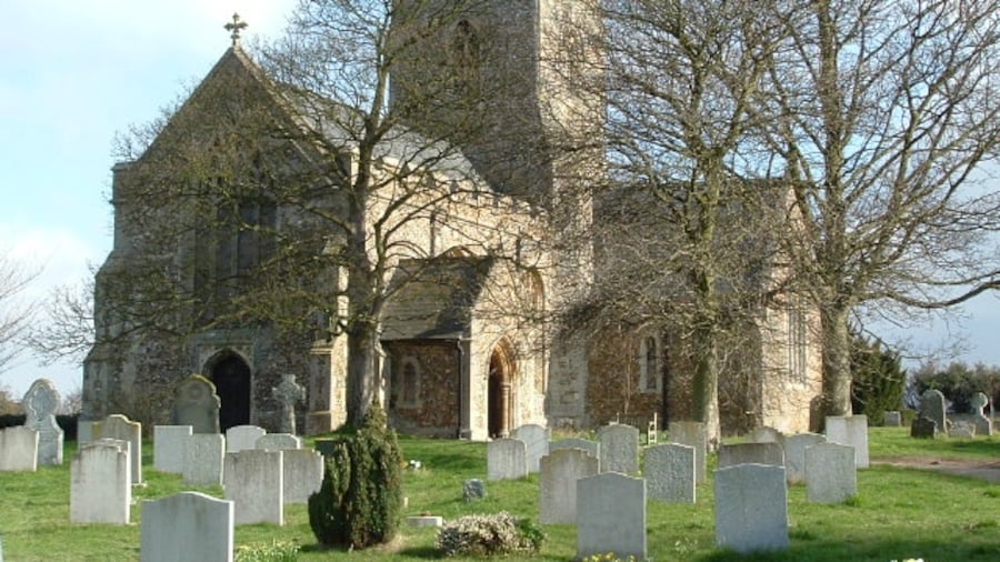 Photo "St George's parish church, Thriplow, Cambridgeshire, seen from west-southwest" by John Phillips (Creative Commons Attribution-Share Alike 2.0) / Cropped from original