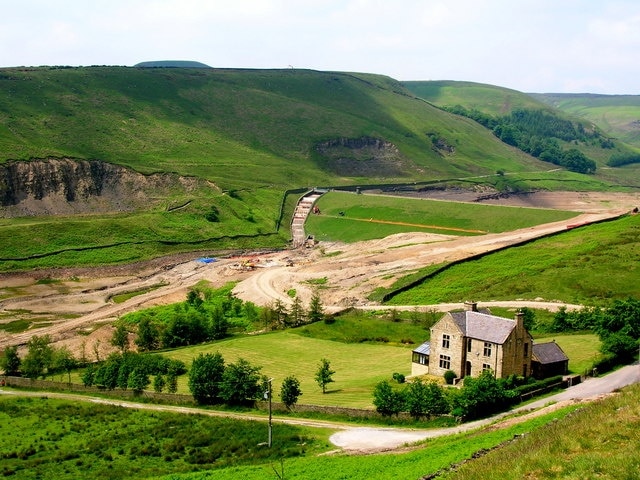 Naden Lower Reservoir Drained during engineering works in summer 2007.