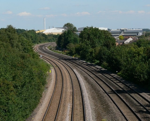 The Ivanhoe Line Railway line running through Barrow upon soar, viewed from Grove Lane Bridge.