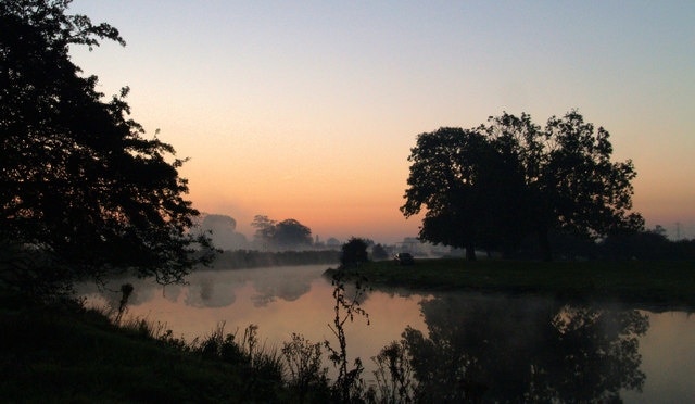 Season of mist and mellow fruitfulness A misty frosty morning at Barnby Dun. The lake in the foreground is the course of the Old River Don.