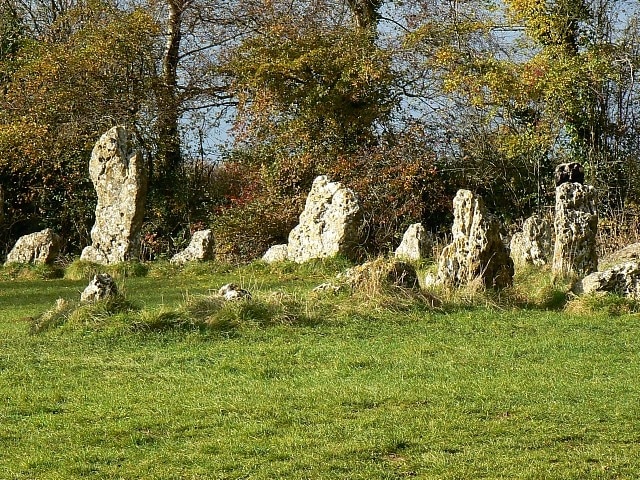 Rollright Stones (part), Oxfordshire These are several of the innumerable stones (legend has it that if you count them three times and get the same answer each time any wish you make will be granted). More at http://www.rollrightstones.co.uk/. The Rollright Stones doubled as "The Standing Stones" in the Father Brown tv episode with the same name.