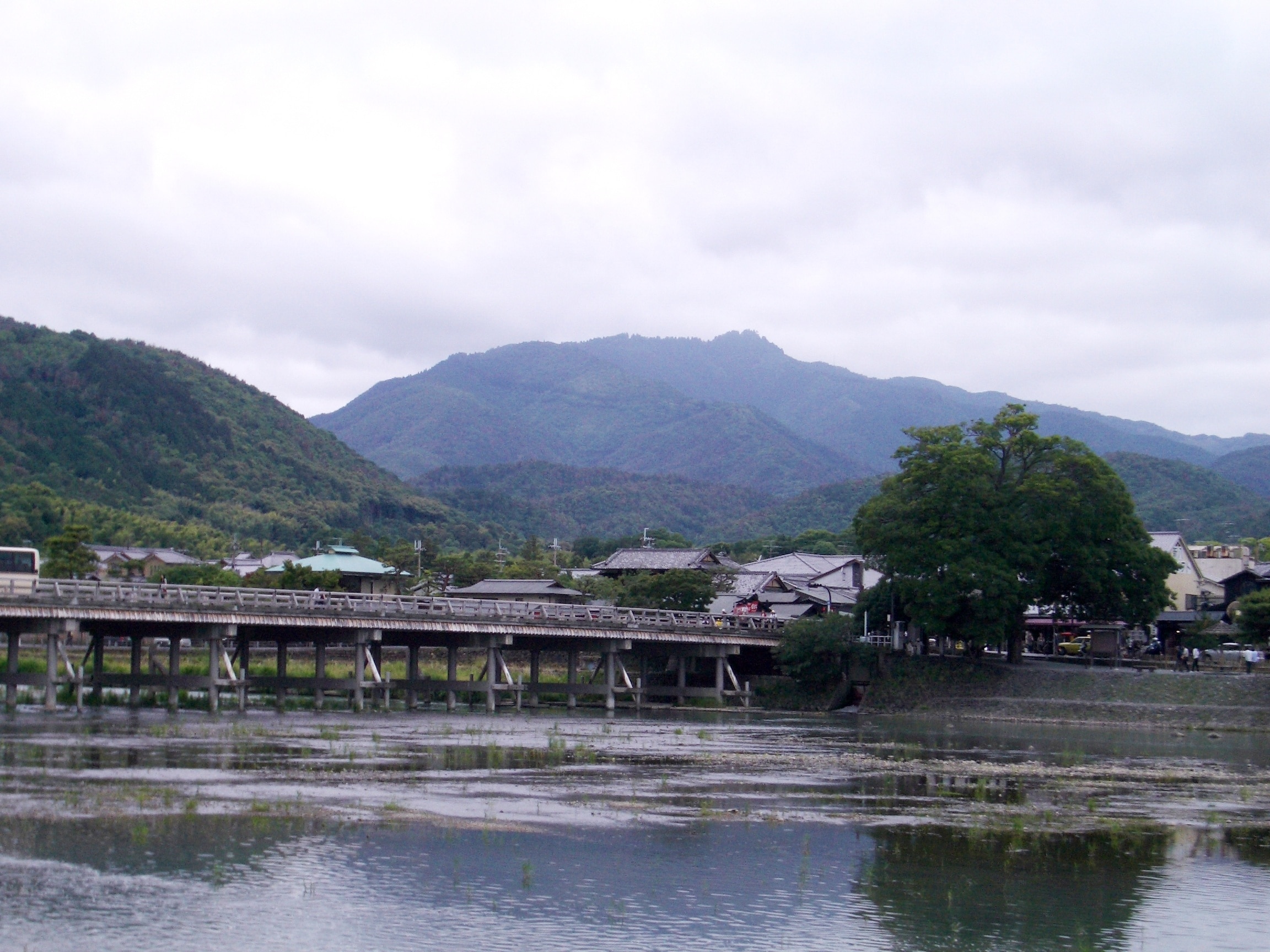 The Southeast side of Mount Atago seen from Arashiyama, Kyoto, Japan.