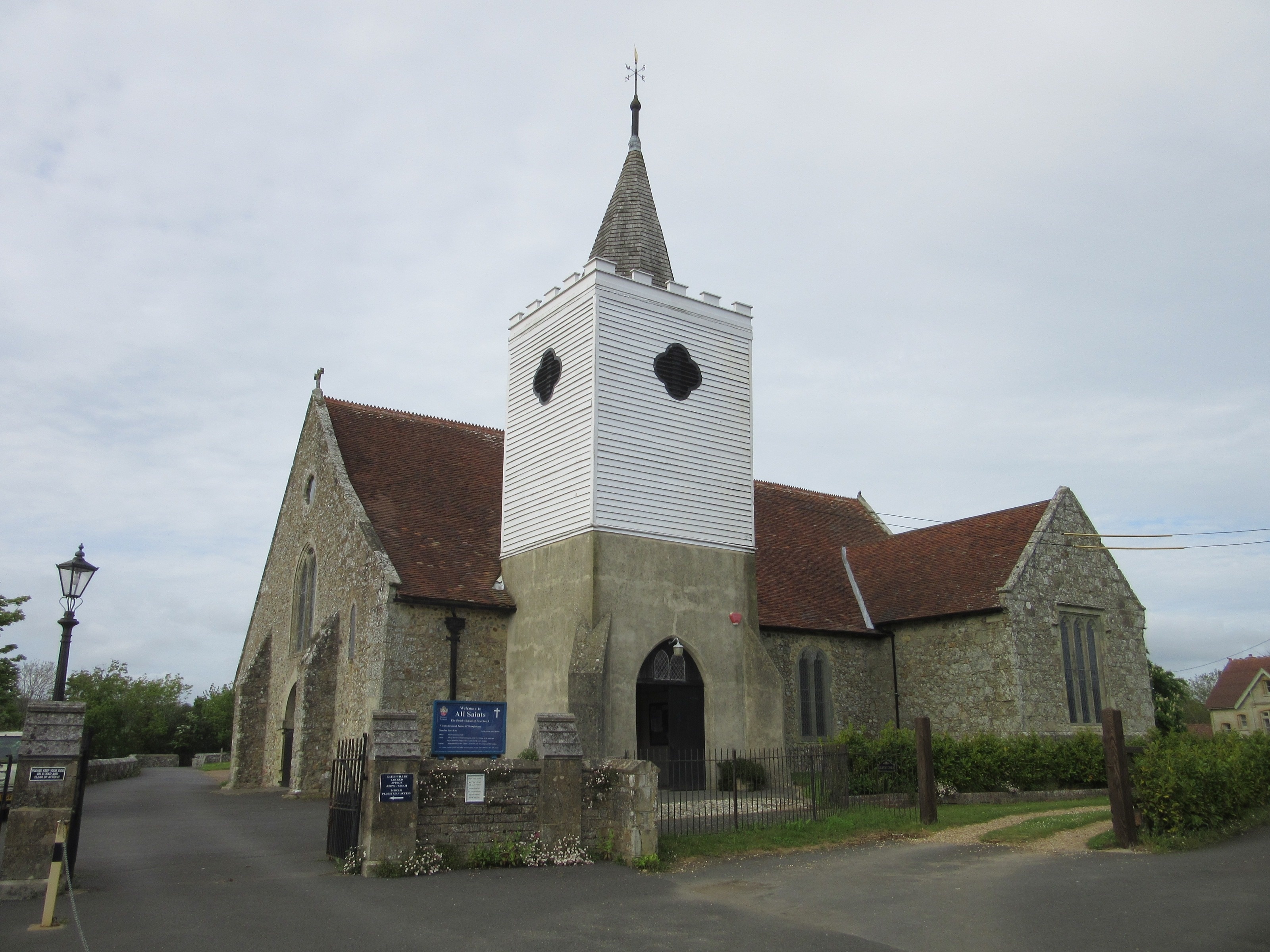 All Saints Church, High Street, Newchurch, Isle of Wight, England. The Anglican parish church of the village of Newchurch.
