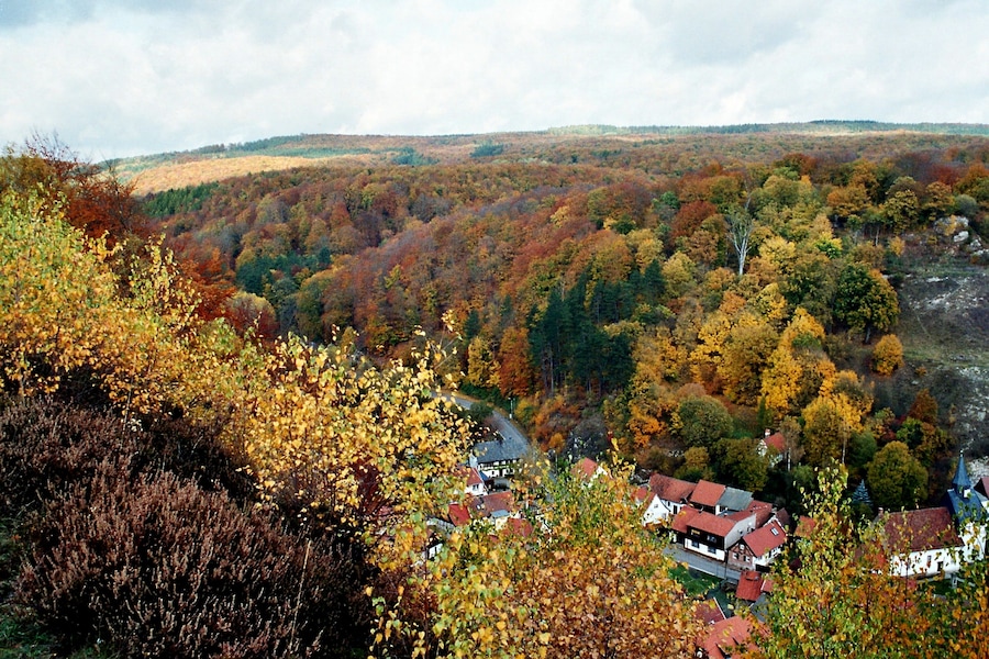 Questenberg (Südharz), view from the Queste (mountain) to north