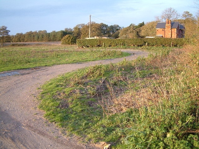 Near to North End Farm, Bisterne. Farm track leading from the B3347.