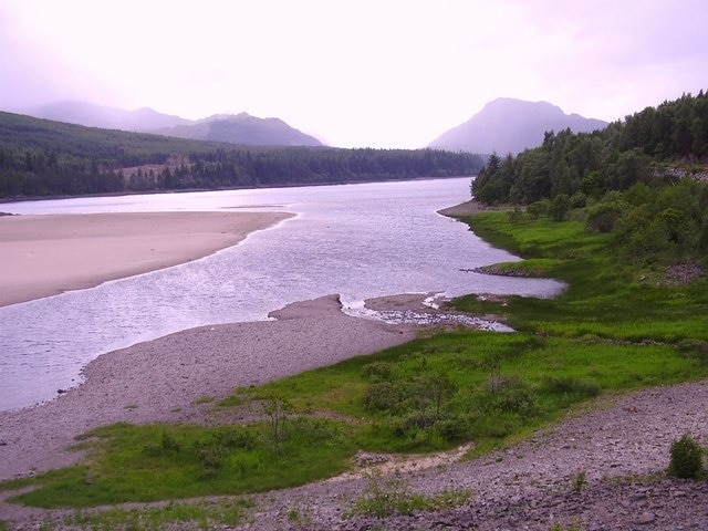 The Sands of Laggan A view from the northeast section of the loch depicting its golden sands and silver waters