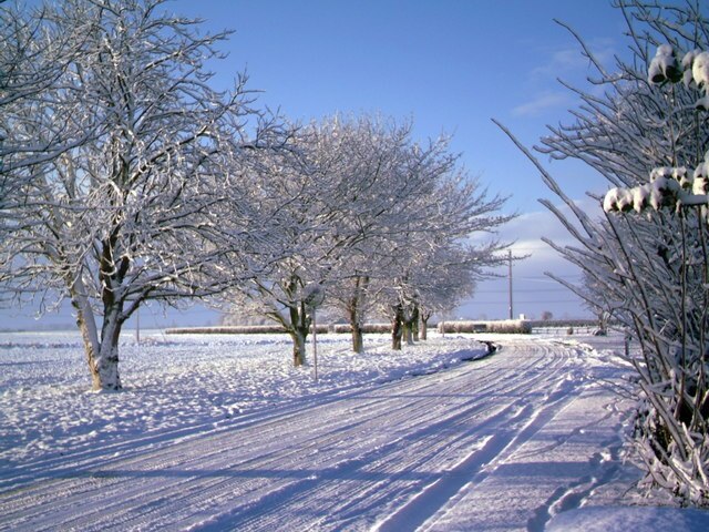 Winter scene on Luddington Road