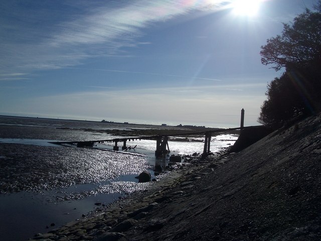 Slipway At Rampside. This private slipway leads to the sea at high-tide from a Private Garden near the Rampside Roundabout