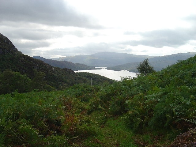 RSPB Reserve Glenborrodale. Looking across Loch Sunart toward Carna and Loch Teacuis