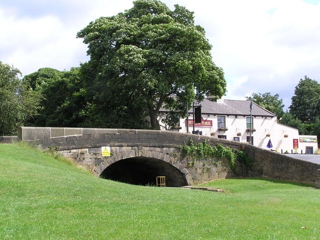 Former canal basin, Chorley Old Road, Whittle-le-Woods With bridge over disused Walton Summit branch of Lancaster Canal. Barges came here to be loaded with stone from local quarries.