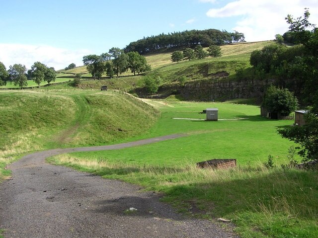 Firing Range : East Bail Hill House : Limestone Quarry. The Cargo Fleet Iron Company worked this and West Bail Hill Quarry from 1891-1911, a branch line joined the Tees Valley Railway main line, at Mickleton Junction.