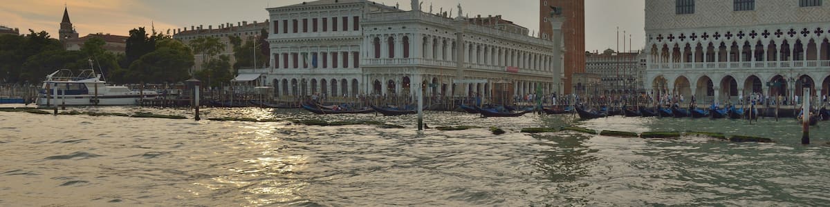 Photo "View of the Biblioteca Marciana and the Palazzo Ducale on the Piazzetta San Marco square and the Campanile di San Marco in Venice" by Moroder (Creative Commons Attribution-Share Alike 3.0) / Cropped from original