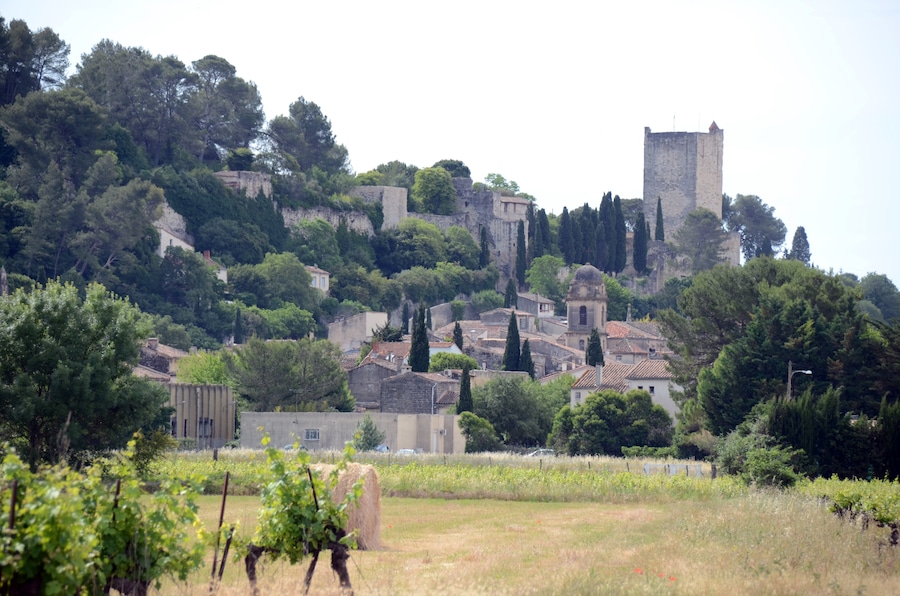 The castle of Sommieres at the hill Eastly of the city
