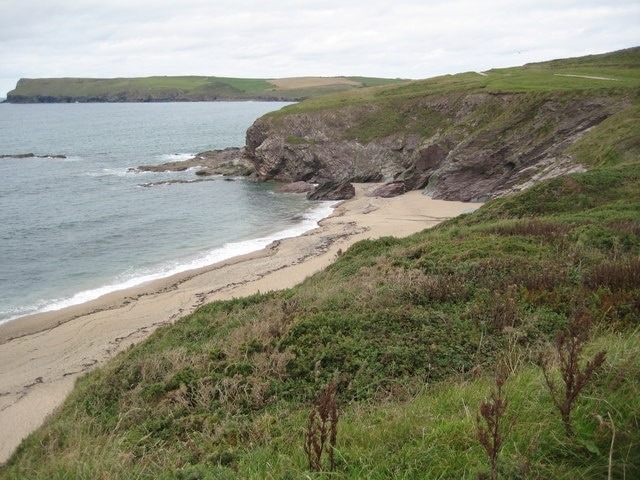 Broadagogue Cove. Broadagogue Cove viewed from the coast path with Pentire Point in the background.