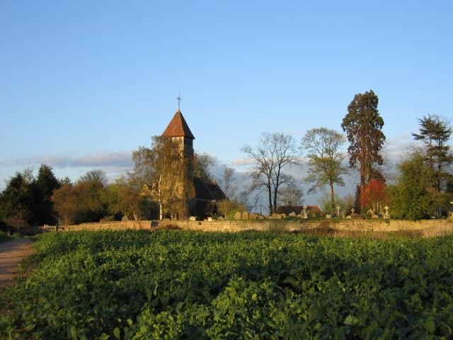 St James' parish church, Old Milverton, Warwickshire, seen from the footpath to Guy's Cliff