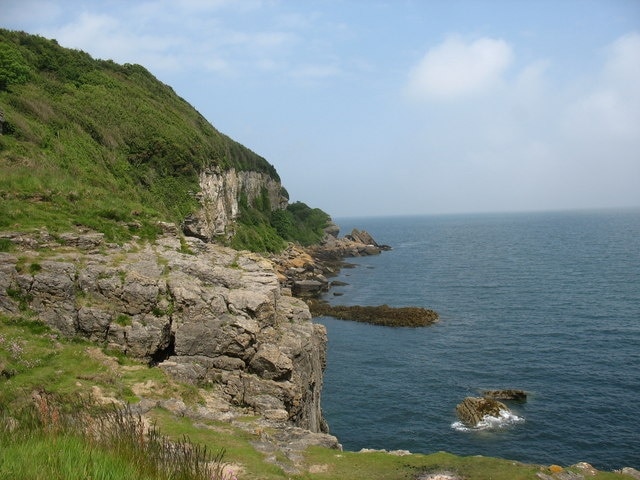 View north from the path ascending from the beach