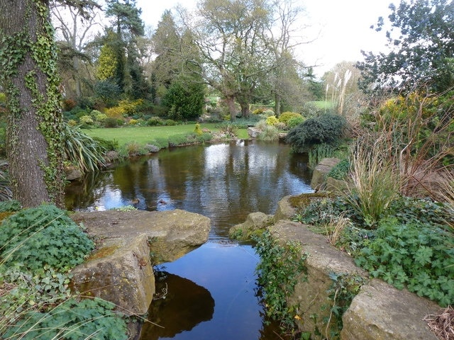 Lake in Dewstow Gardens, near Caerwent.