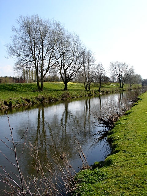 River Churnett by JCB The river runs beside the lake at JCB.